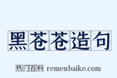 黑苍苍造句是什么意思的图片